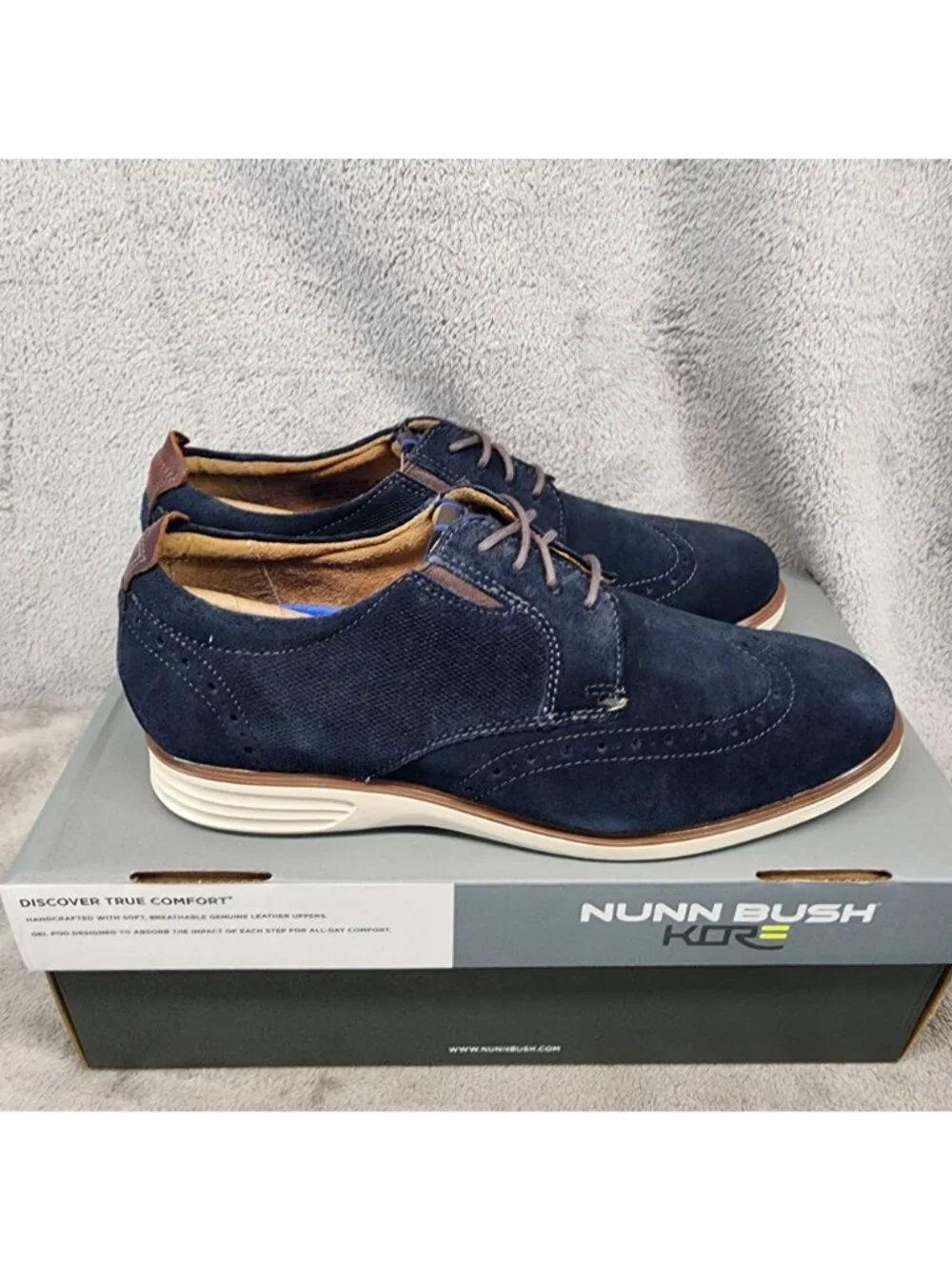 Nunn Bush Shoes Mens Size 8 Navy Blue New Haven Lace Up Oxford *NWT*